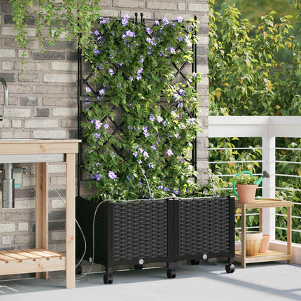 Tuin Pot Met Irrigatie En Wielen 40 X 40 X 132 Cm Pp