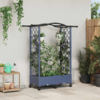 124 x 40 x 135 cm / met een gebogen dak (2 zijkanten trellis) op wielen