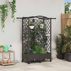 124 x 40 x 136 cm / met een gebogen dak (3 zijkanten trellis) op wielen