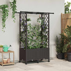 124,5 x 40 x 148 cm / met een plat dak (2 zijkanten trellis) op wielen