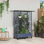 124 x 40 x 133 cm / met een plat dak (3 zijkanten trellis) op wielen