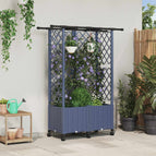 124 x 40 x 148 cm / met een plat dak (3 zijkanten trellis) op wielen