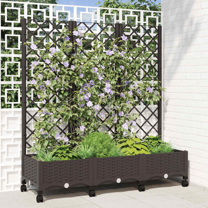 Tuinplantbak Met Schutting En Wielen 40 X 40 X 131,5 Cm