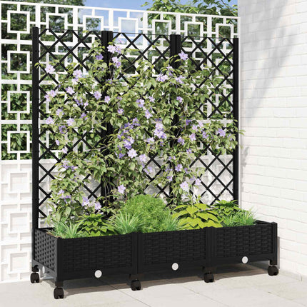 Tuinplantbak Met Schutting En Wielen 40 X 40 X 131,5 Cm