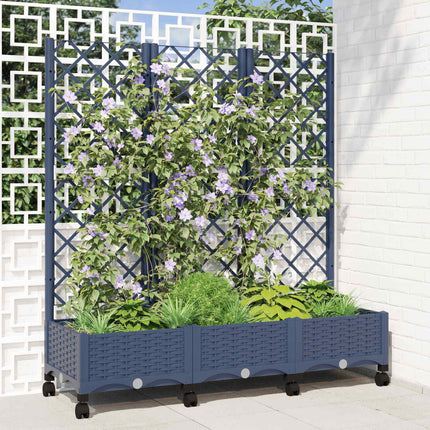 Tuinplantbak Met Schutting En Wielen 40 X 40 X 131,5 Cm