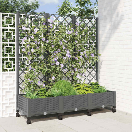 Tuinplantbak Met Schutting En Wielen 40 X 40 X 131,5 Cm