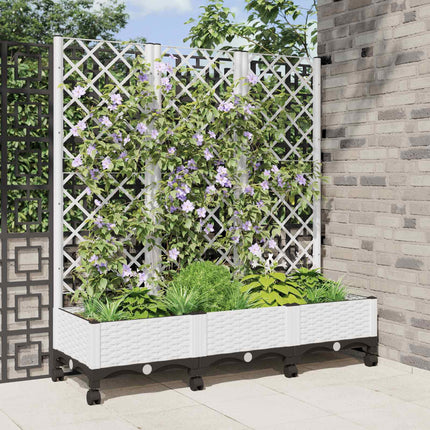 Tuinplantbak Met Schutting En Wielen 40 X 40 X 131,5 Cm