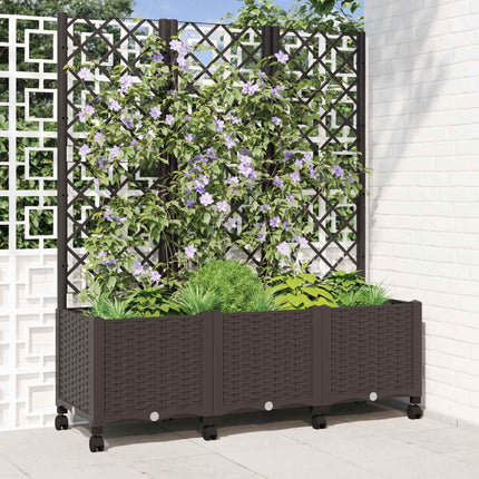 Tuinplantbak Met Schutting En Wielen 40 X 40 X 131,5 Cm