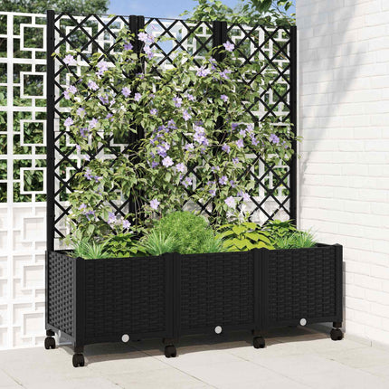 Tuinplantbak Met Schutting En Wielen 40 X 40 X 131,5 Cm