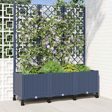 Tuinplantbak Met Schutting En Wielen 40 X 40 X 131,5 Cm