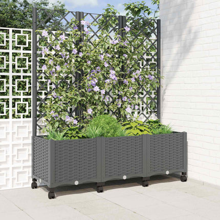Tuinplantbak Met Schutting En Wielen 40 X 40 X 131,5 Cm