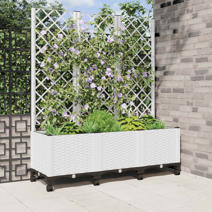 Tuinplantbak Met Schutting En Wielen 40 X 40 X 131,5 Cm