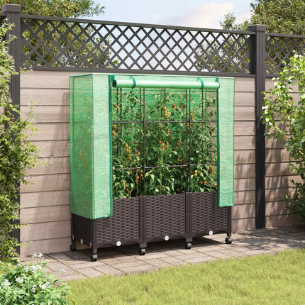 Tuinplantenbak Met Kasbedekking En Wielen Pp