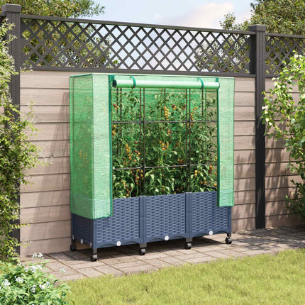 Tuinplantenbak Met Kasbedekking En Wielen Pp