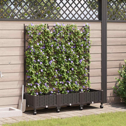 Tuinplantbak Met Schutting En Wielen 3 St Pp