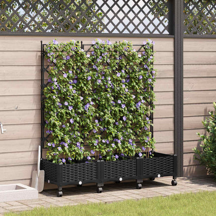 Tuinplantbak Met Schutting En Wielen 3 St Pp