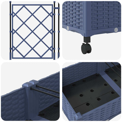 Tuinplantbak Met Schutting En Wielen 3 St Pp