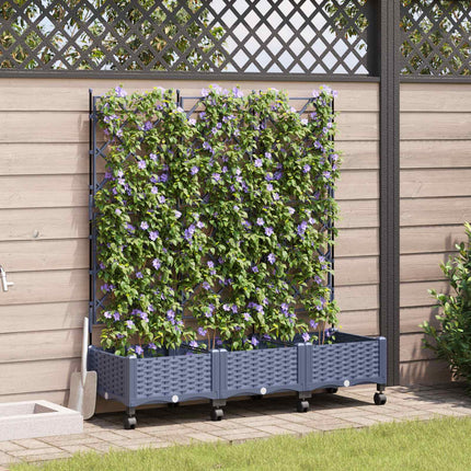 Tuinplantbak Met Schutting En Wielen 3 St Pp