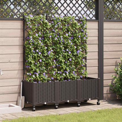Tuinplantbak Met Schutting En Wielen 3 St Pp