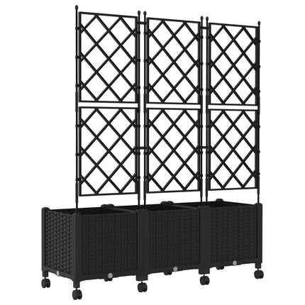 Tuinplantbak Met Schutting En Wielen 3 St Pp