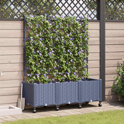 Tuinplantbak Met Schutting En Wielen 3 St Pp
