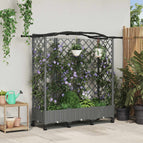 163 x 40 x 136 cm / met een gebogen dak (3 zijkanten trellis) op wielen