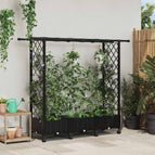 164 x 40 x 133 cm / met een plat dak (2 zijkanten trellis) op wielen