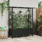 162,5 x 40 x 148 cm / met een plat dak (2 zijkanten trellis) op wielen