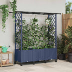 162,5 x 40 x 148 cm / met een plat dak (2 zijkanten trellis) op wielen