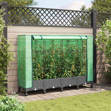 Tuinplantenbak Met Kasbedekking En Wielen Pp