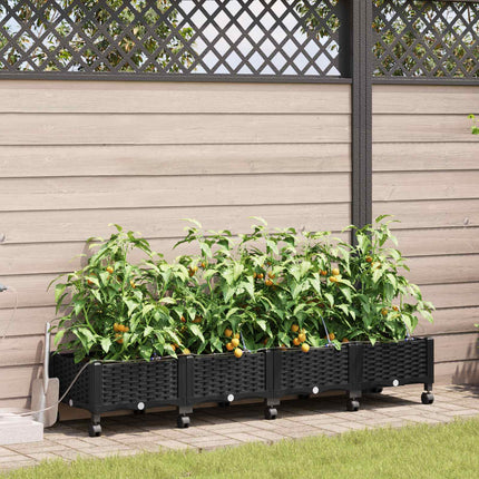 Tuin Pot Met Irrigatie En Wielen 40 X 40 X 132 Cm Pp