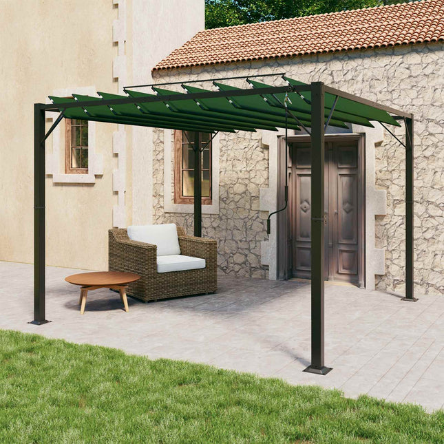 Gazebo Met Luifeldak 3 X 3 X 2,14 M Stof En Aluminium