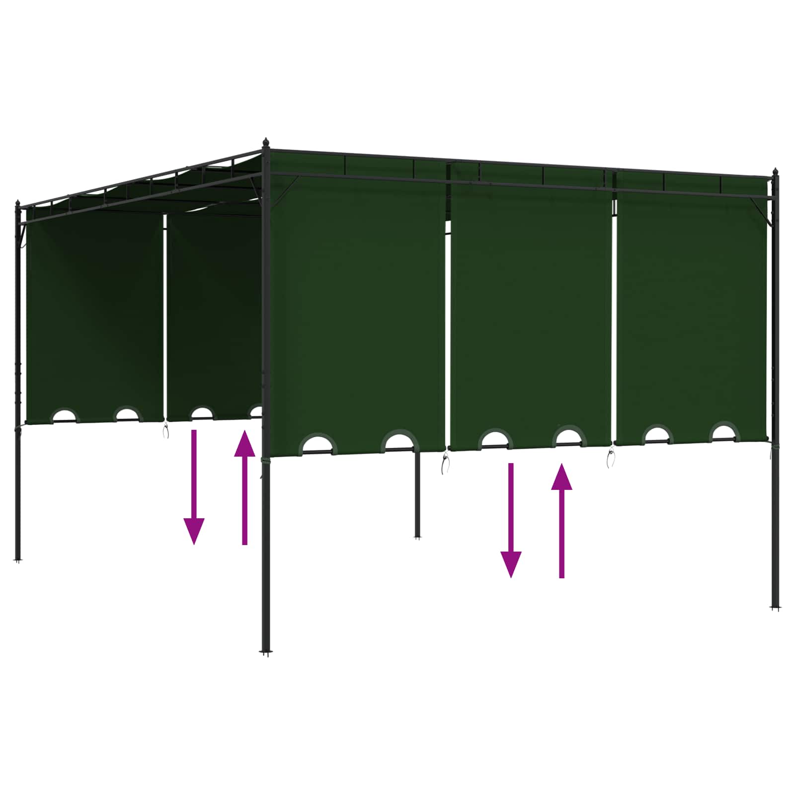Paviljoen 4 X 3 X 2,3 M Polyester En Staal