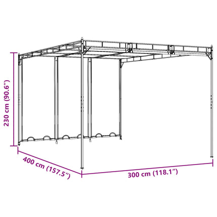 Paviljoen 4 X 3 X 2,3 M Polyester En Staal