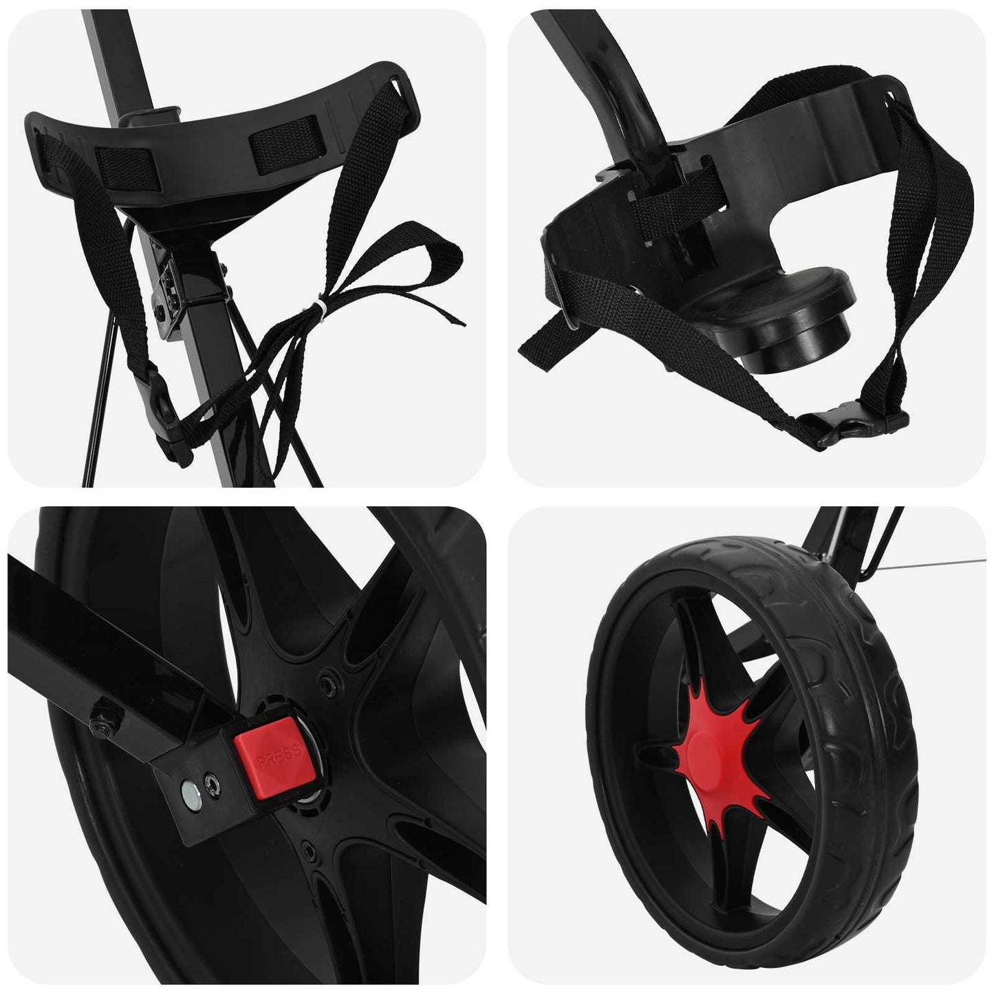 Golf Trolley Zwart 66 X 65 X 112 Cm Ijzer