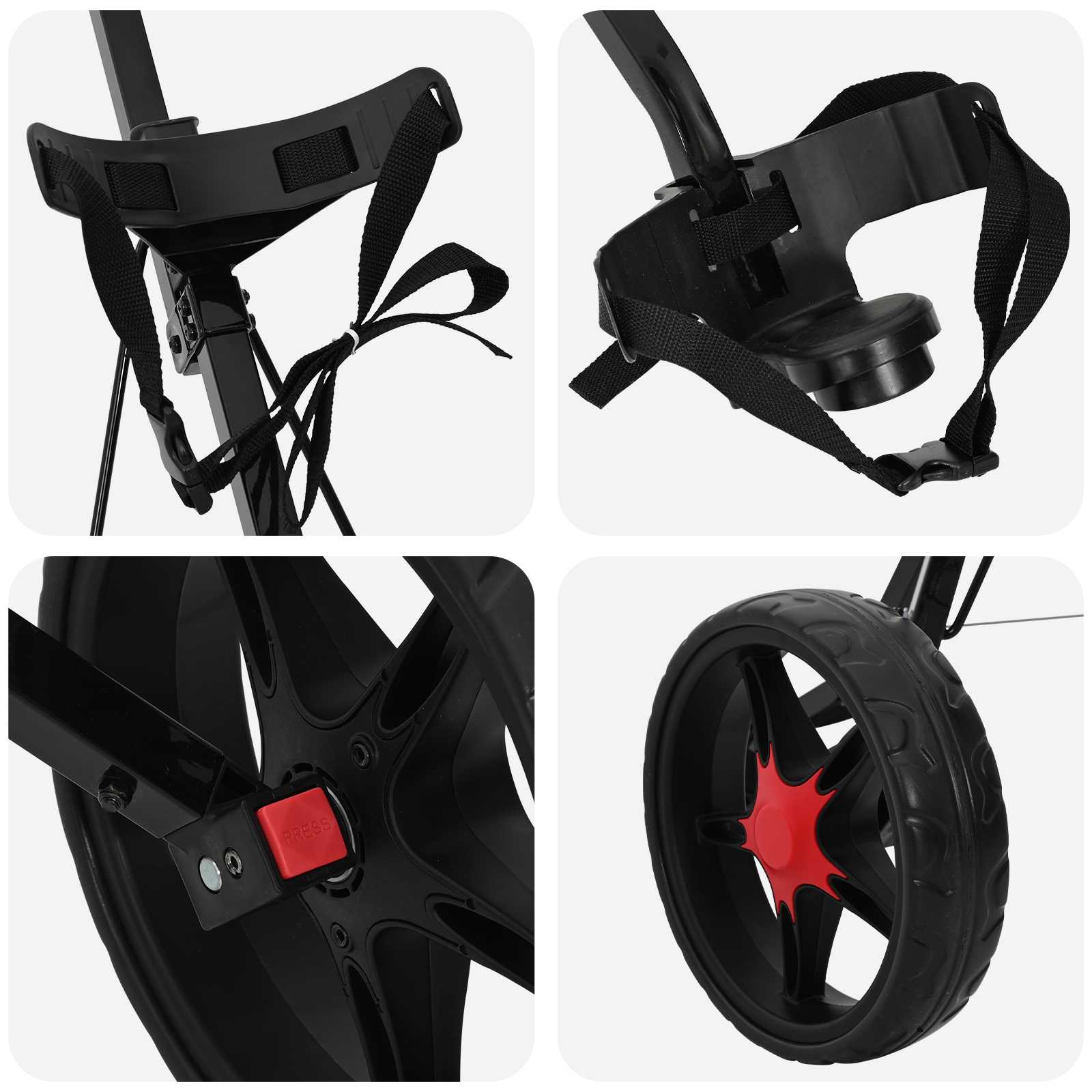 Golf Trolley Zwart 66 X 65 X 112 Cm Ijzer