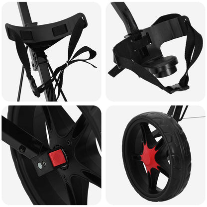 Golf Trolley Zwart 66 X 65 X 112 Cm Ijzer