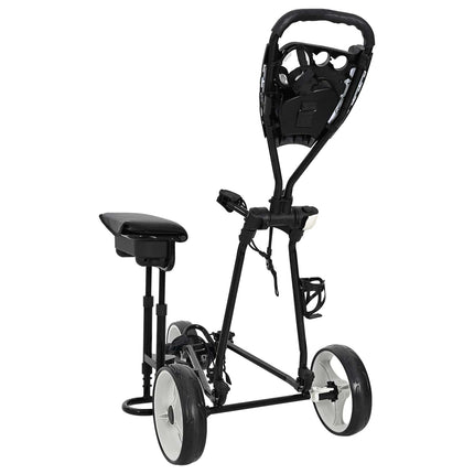Golf Trolley Met Zitplaats Zwart En Wit 100 X 60 X 130 Cm Ijzer