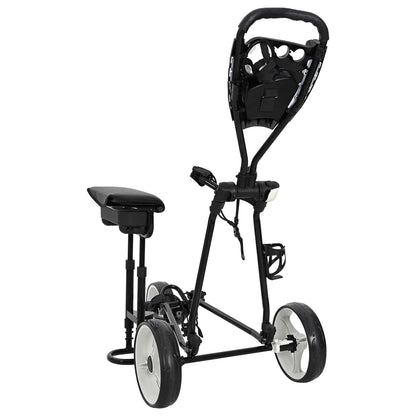 Golf Trolley Met Zitplaats Zwart En Wit 100 X 60 X 130 Cm Ijzer