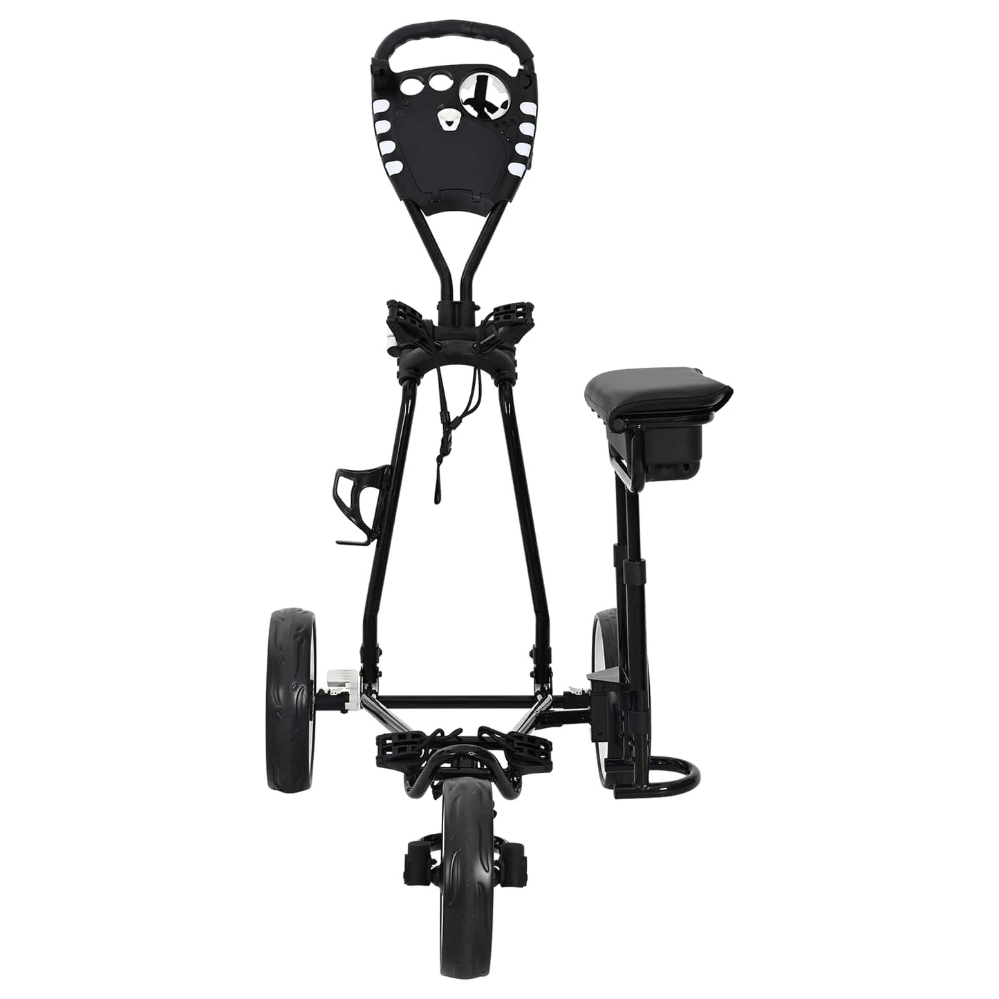 Golf Trolley Met Zitplaats Zwart En Wit 100 X 60 X 130 Cm Ijzer