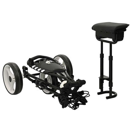Golf Trolley Met Zitplaats Zwart En Wit 100 X 60 X 130 Cm Ijzer
