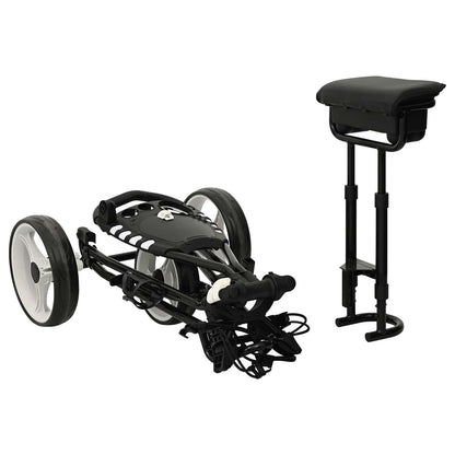 Golf Trolley Met Zitplaats Zwart En Wit 100 X 60 X 130 Cm Ijzer