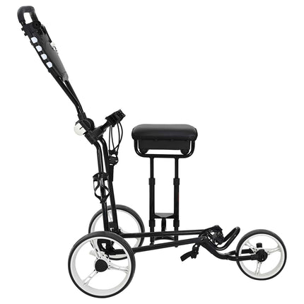 Golf Trolley Met Zitplaats Zwart En Wit 100 X 60 X 130 Cm Ijzer