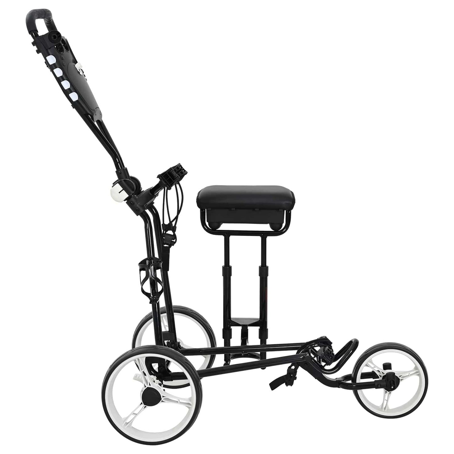 Golf Trolley Met Zitplaats Zwart En Wit 100 X 60 X 130 Cm Ijzer