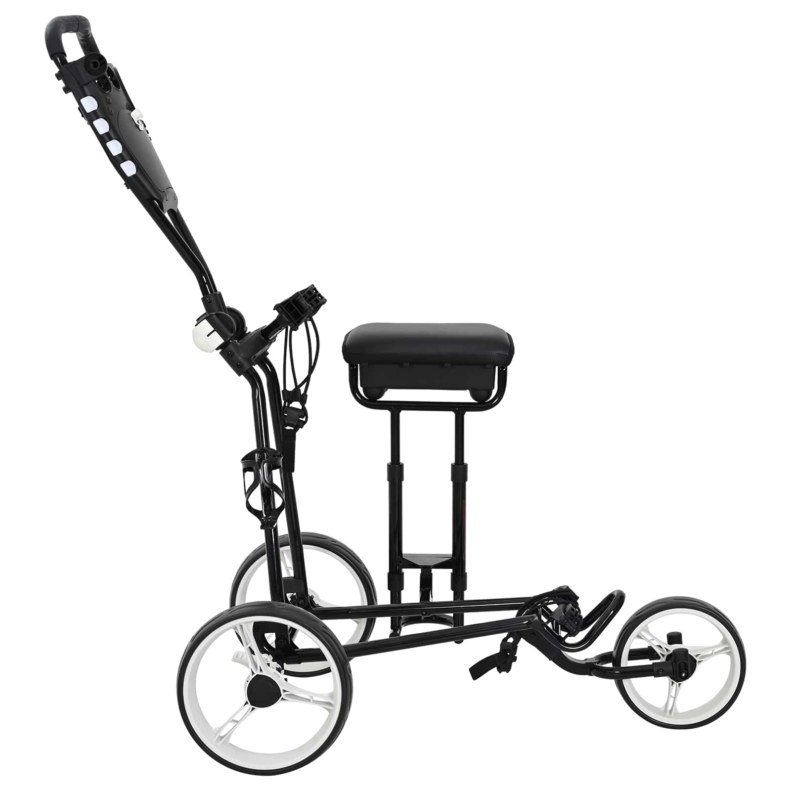 Golf Trolley Met Zitplaats Zwart En Wit 100 X 60 X 130 Cm Ijzer