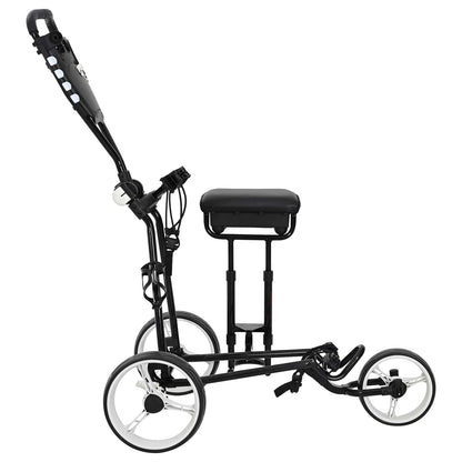 Golf Trolley Met Zitplaats Zwart En Wit 100 X 60 X 130 Cm Ijzer