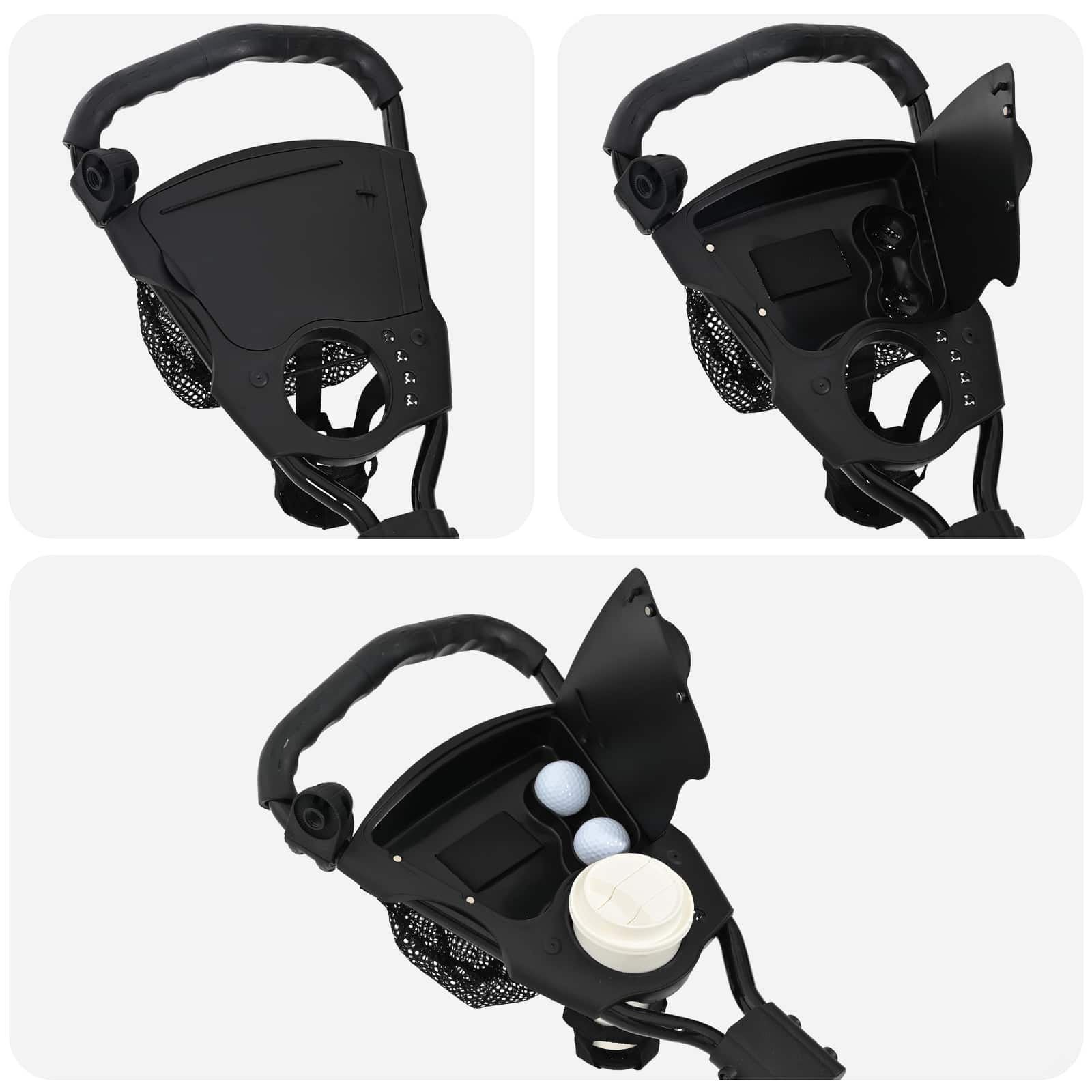 Golf Trolley Met Zitplaats Zwart 95 X 69 X 114 Cm Ijzer