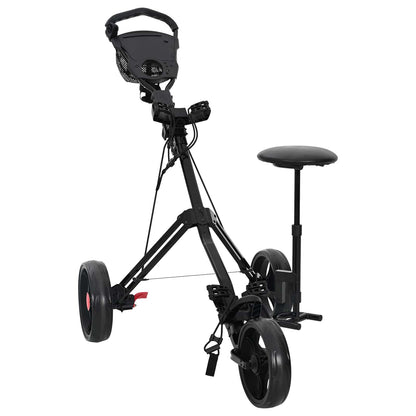 Golf Trolley Met Zitplaats Zwart 95 X 69 X 114 Cm Ijzer