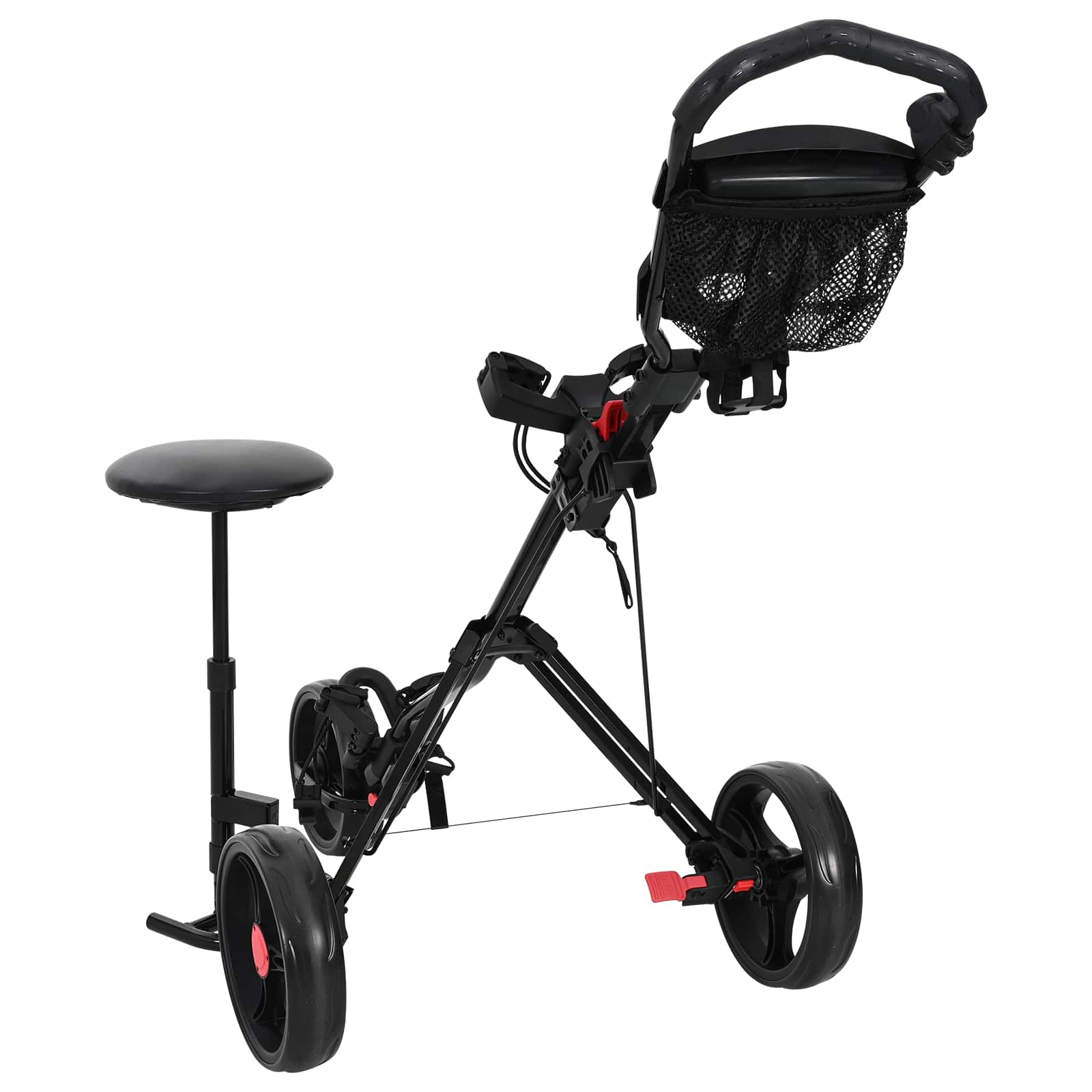 Golf Trolley Met Zitplaats Zwart 95 X 69 X 114 Cm Ijzer