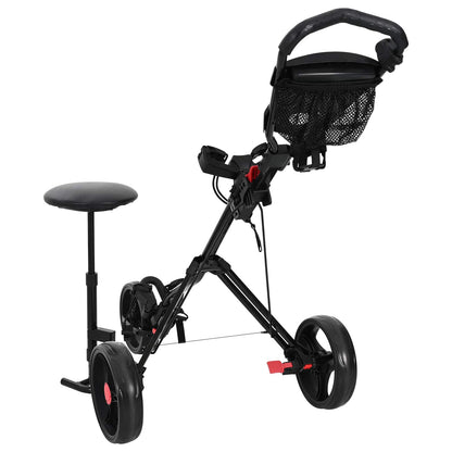 Golf Trolley Met Zitplaats Zwart 95 X 69 X 114 Cm Ijzer